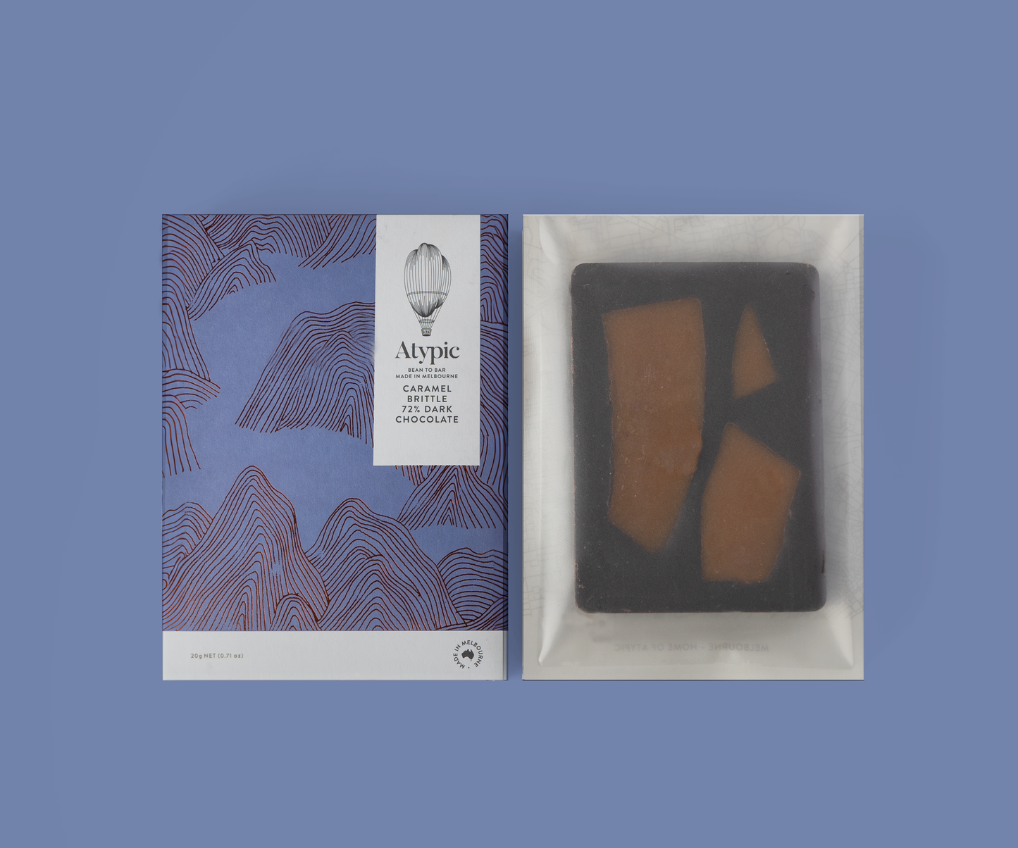 Mini -  72% Dark Chocolate with Caramel Brittle 20G